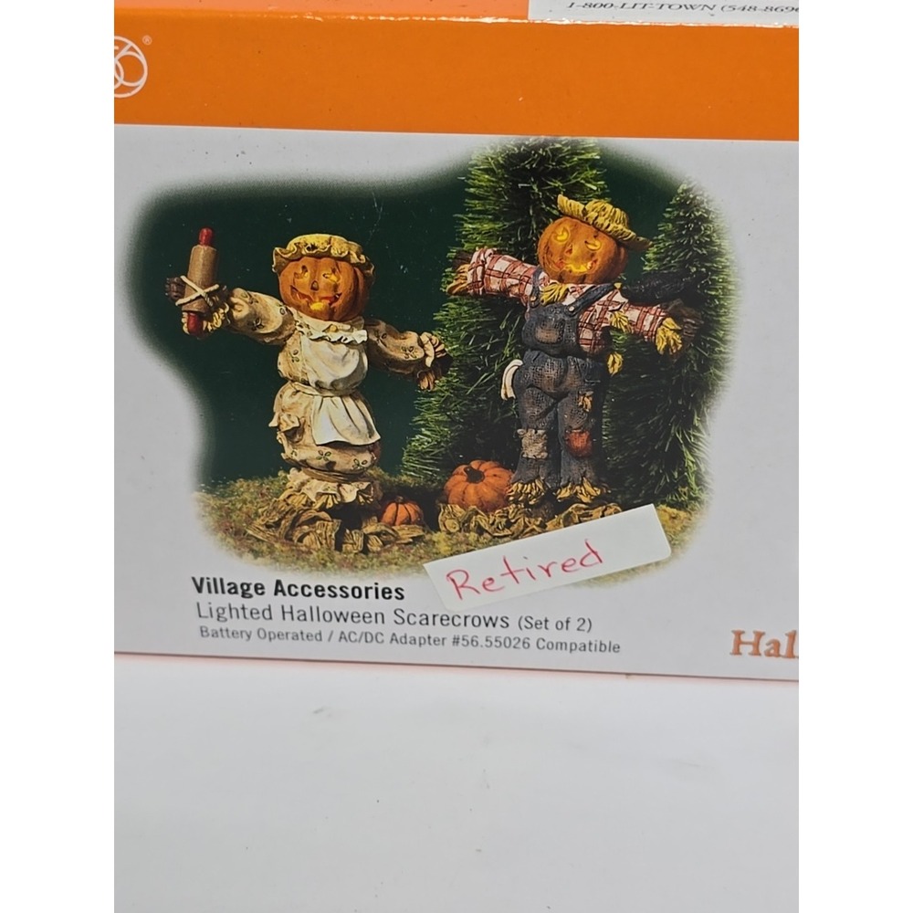 Dept 56‎ Snow Village Halloween "Lighted Halloween Scarecrows" 56.53061 Retired